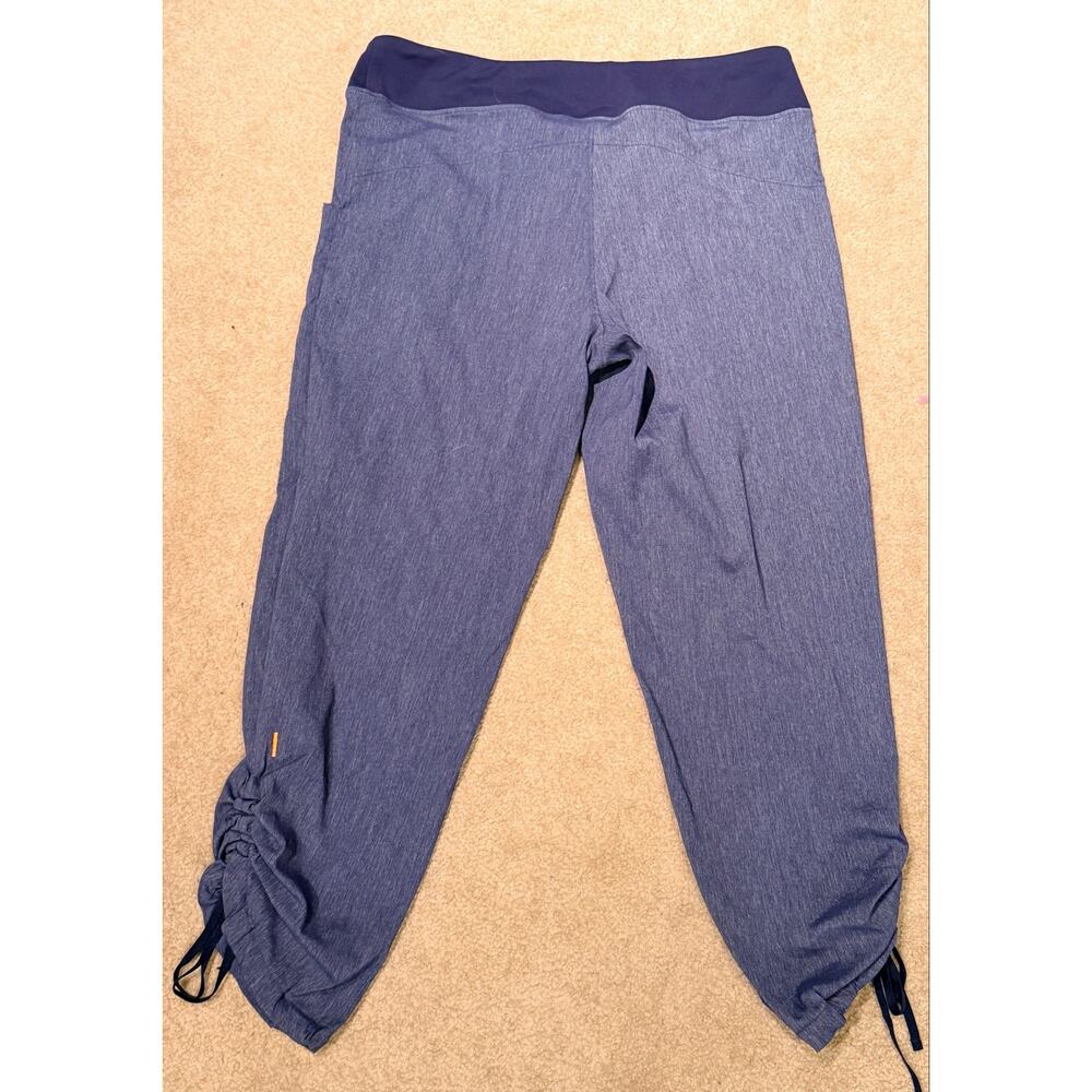 Lucy Activewear Blue Heathered Cinch Ankle Athletic Pants SZ M Drawstring Capris - Picture 6 of 7